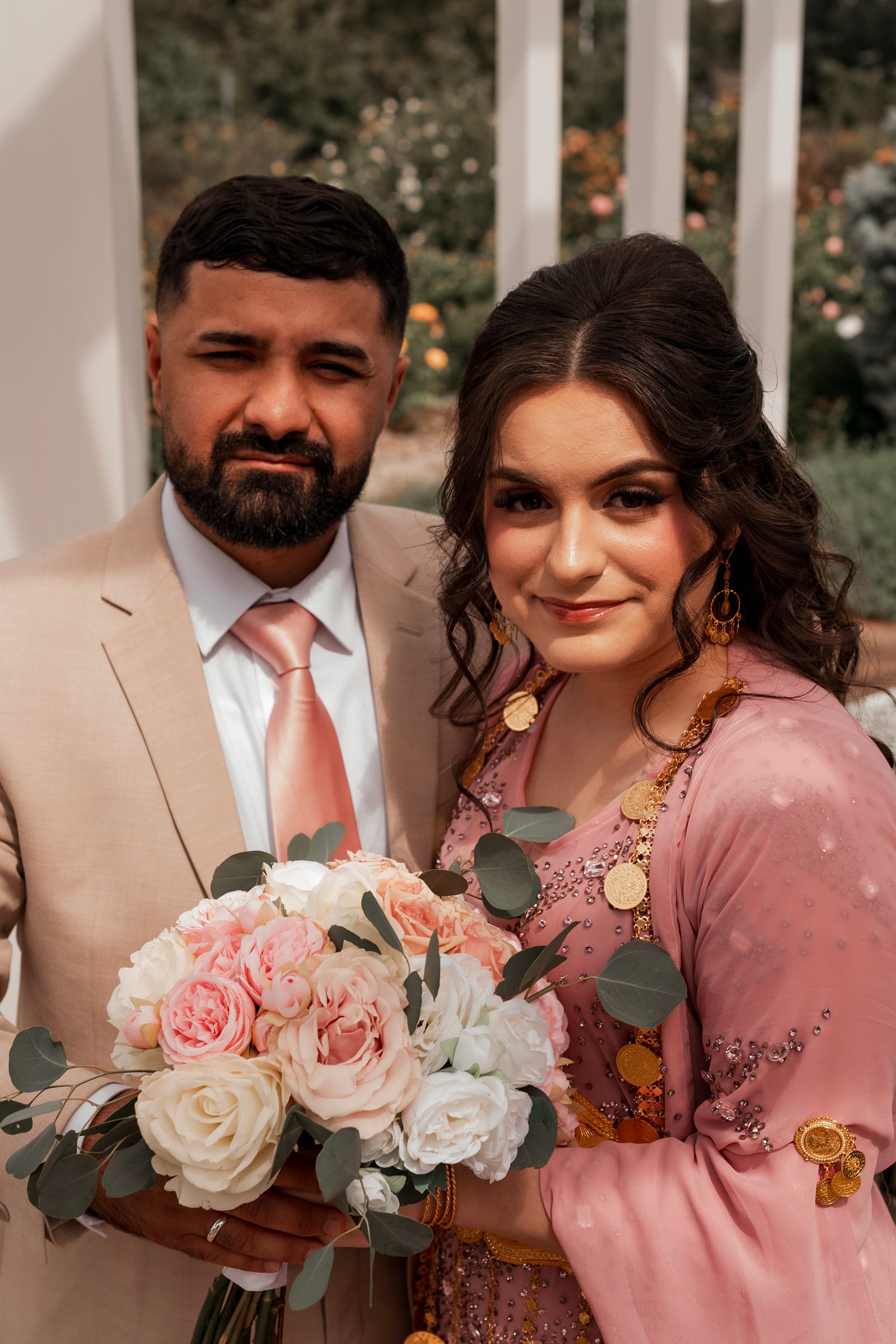 Lincoln Nebraska wedding photography — couple at golden hour outside a historic Lincoln wedding venue
