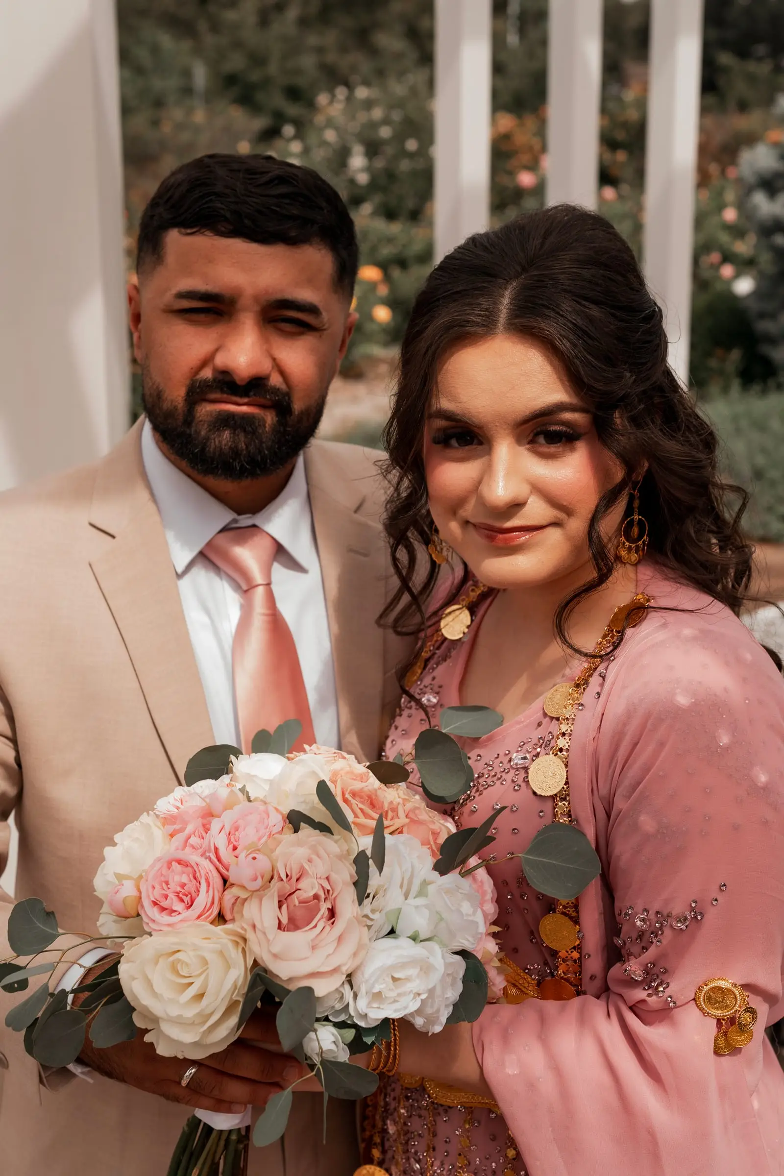 Lincoln Nebraska wedding photography — couple at golden hour outside a historic Lincoln wedding venue